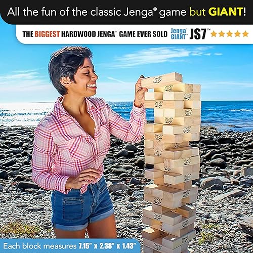 Miniatura 2 de Juego de madera Jenga GIGANTE JS7 (acumula hasta los 5 pies Edades 12 +)
