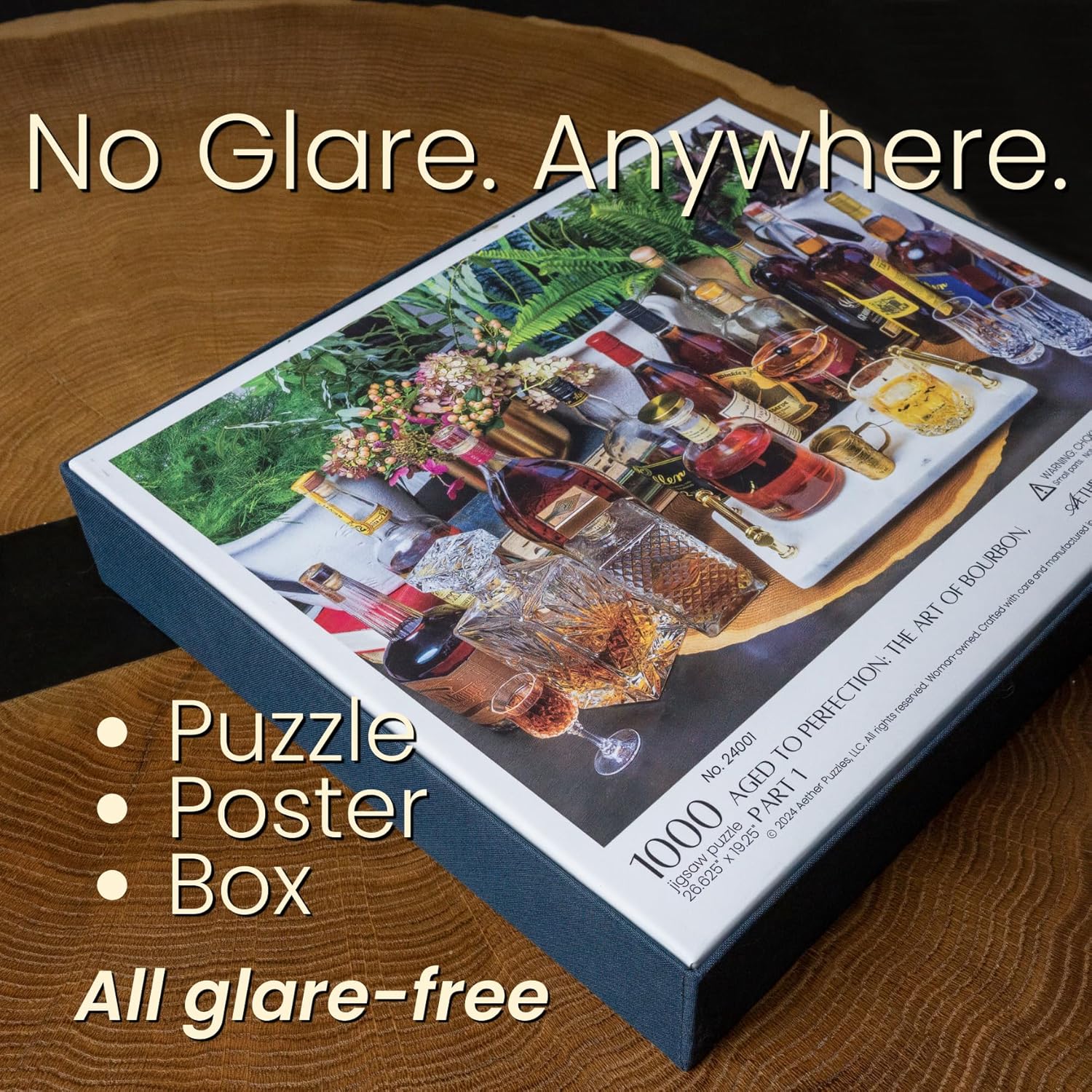 Aged to Perfection: The Art of Bourbon Puzzle Part 1, Premium 1000 Piece Jigsaw Puzzle for Adults, Glare-Free, Soft-Touch Puzzles, Made in USA, 26.6" x 19.25"
