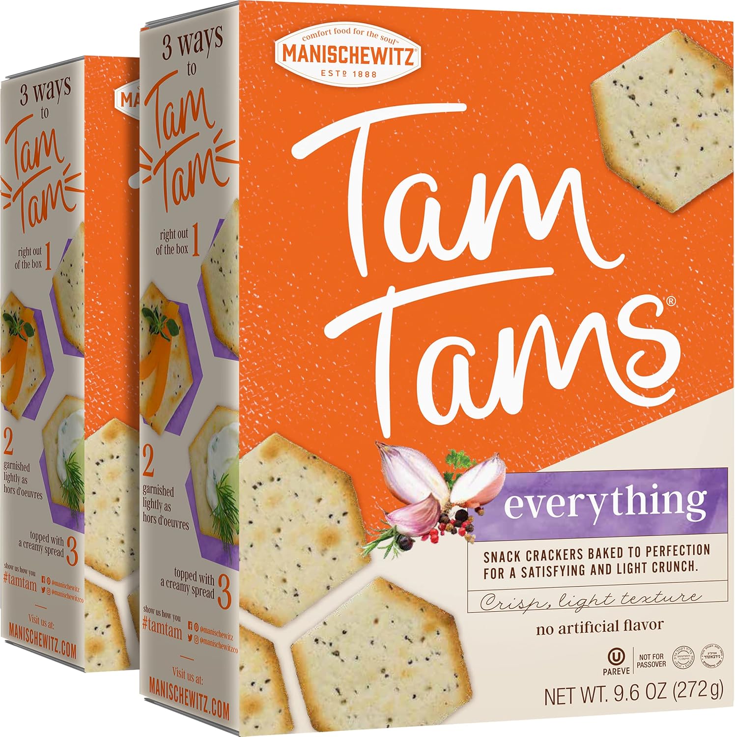 Galletas Manischewitz Tam Tam Everything 9.6oz (Pack de 2)
