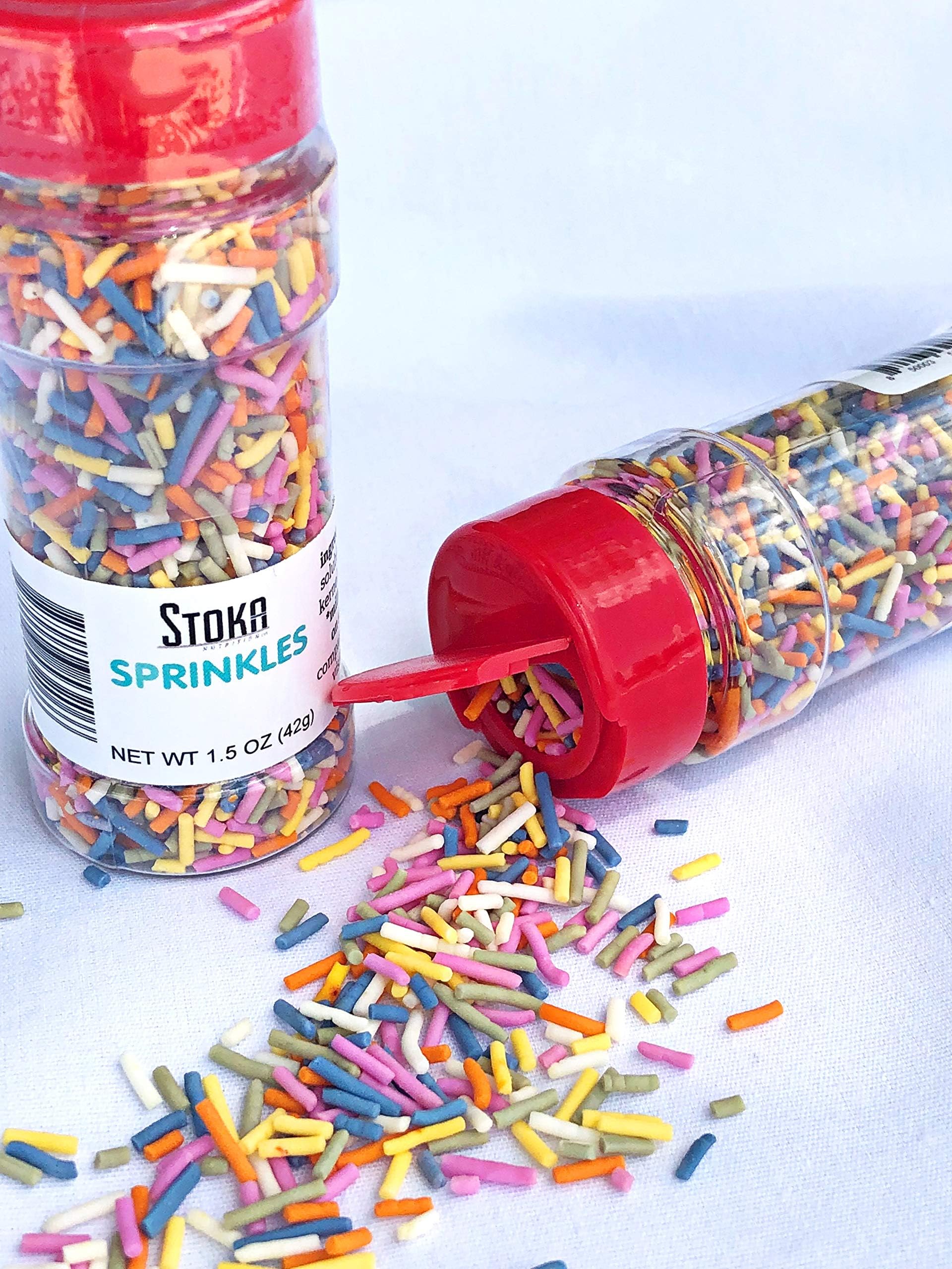 Stoka Keto Rainbow Sprinkles – Sugar Free Dessert Sprinkles – Gluten Free, Dairy Free, Non GMO, Vegan, All Natural – Low Carb