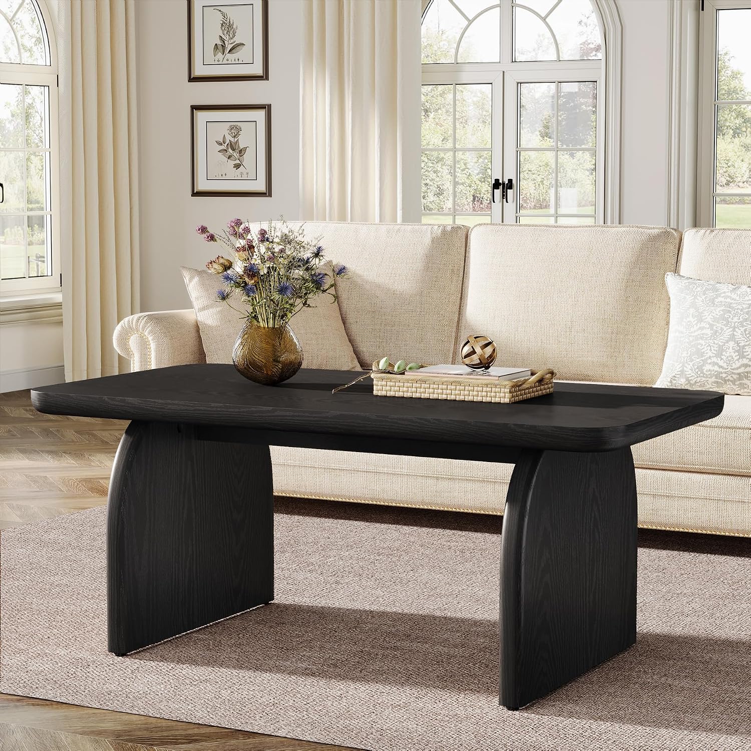 Amazon.com: Tribesigns Rectangle Coffee Table, 47-Inch Wood Rectangular ...