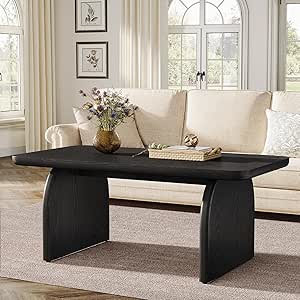 Tribesigns Rectangle Coffee Table, 47-Inch Wood Rectangular Living Room Table, Farmhouse Accent Center Low Cocktail Tea