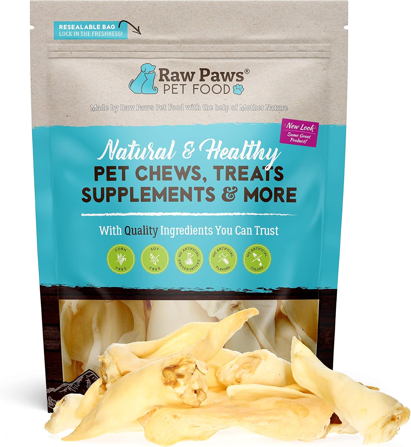 Raw Paws Large Lamb Ears for Dogs, 15 Pack Packed in USA