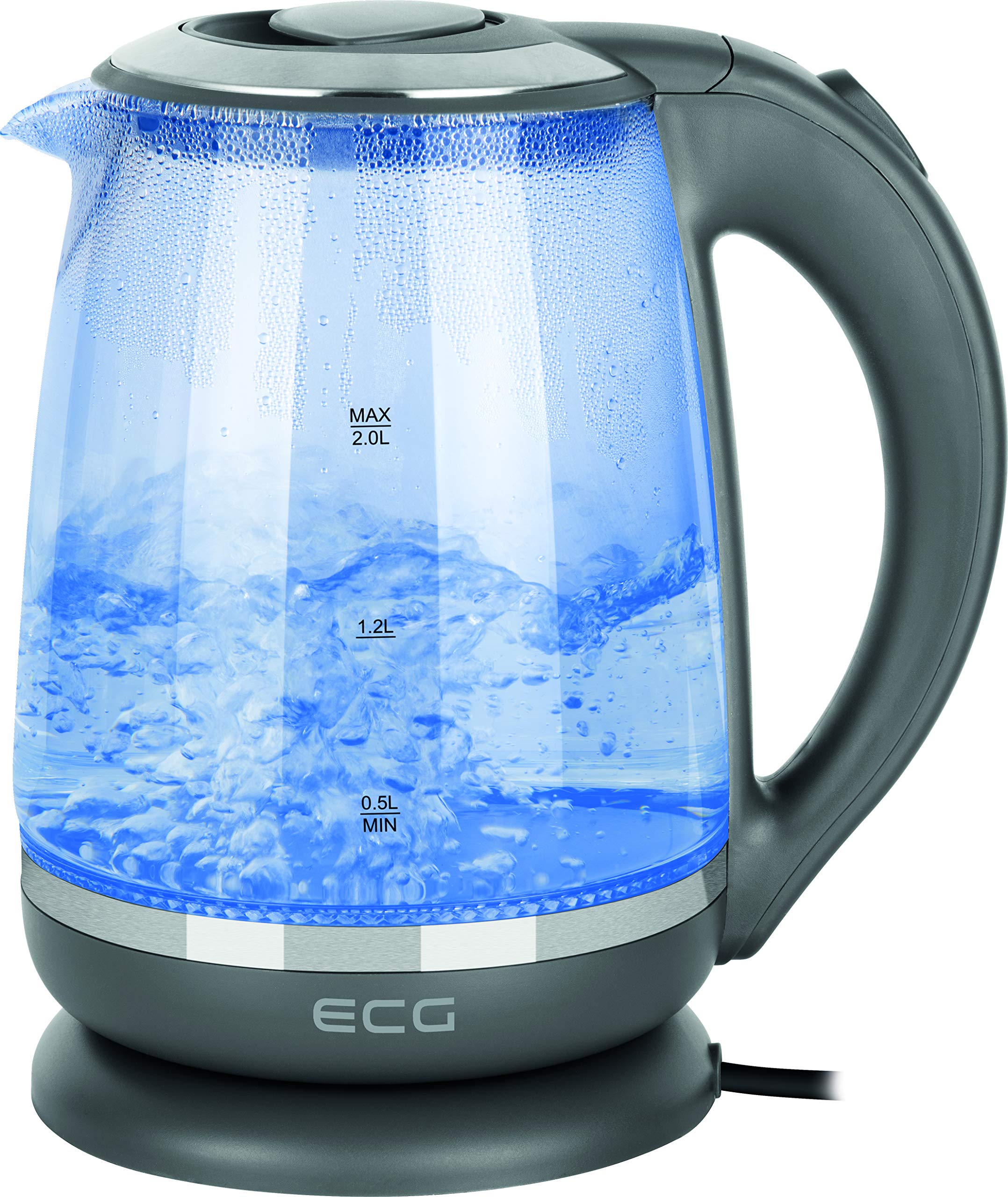 ECG RK 2020 Bouilloire électrique en verre, Gris