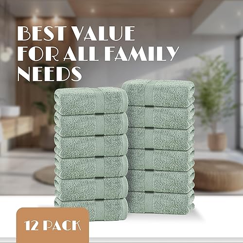 Miniatura 85 de White Classic Wealuxe - Toallas de mano de algodón, suaves y ligeras, 16 x 27 pulgadas, paquete de 12 unidades, multicolor