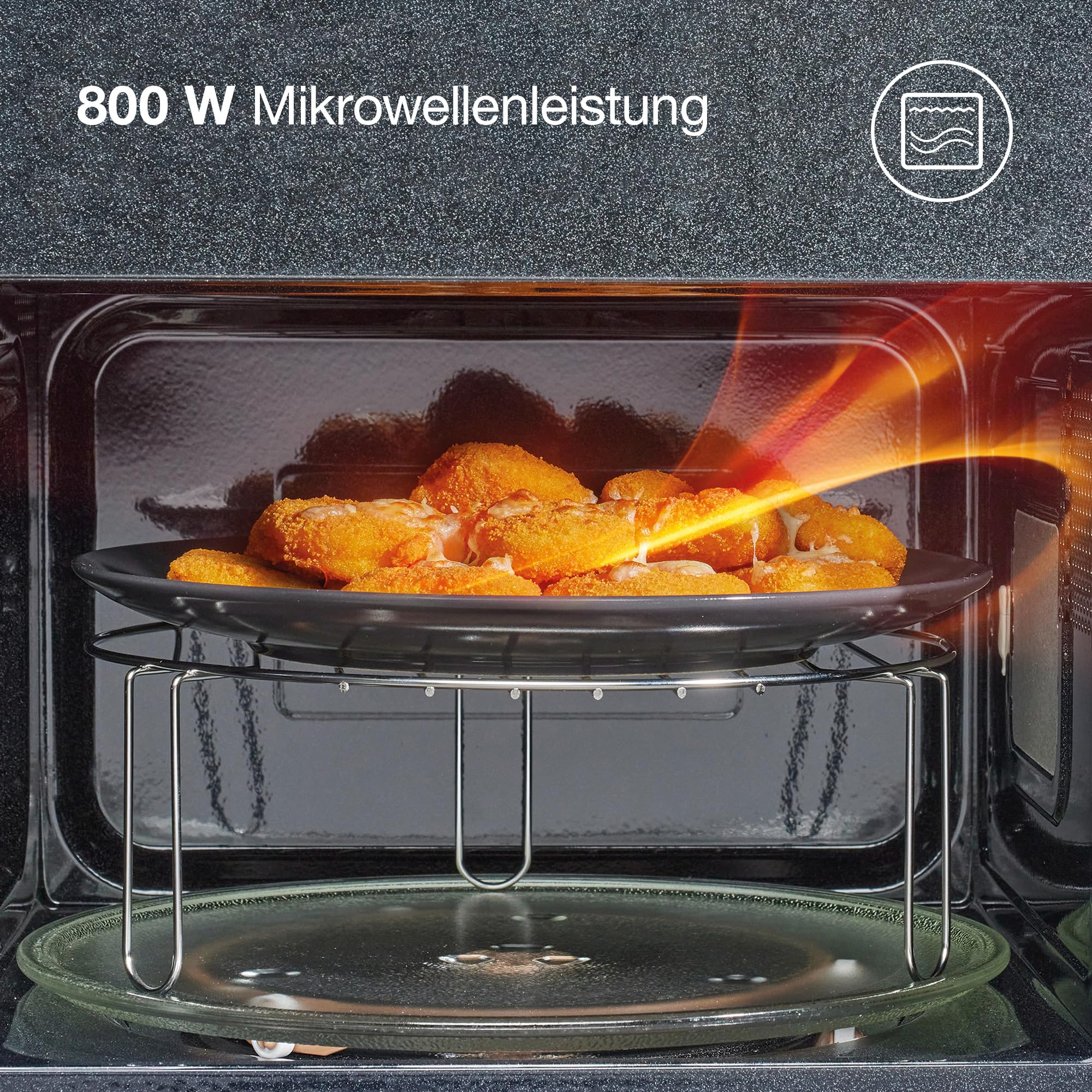 Gorenje Mikrowelle, 23 L, 800 W Mikrowellenleistung, SmartDisplay, AquaClean, SoftMelt, Kindersicherung, 27 cm Glasdrehteller - MO23A3BH