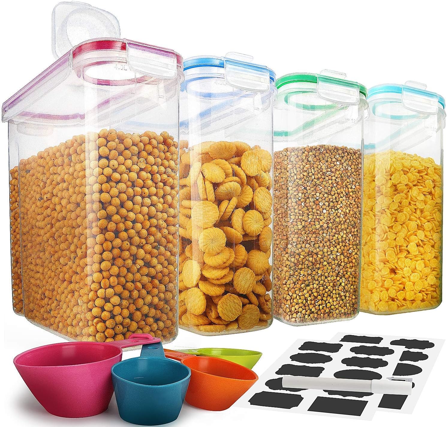 Cereal Storage Container Set,100 Airtight Best Dry Food Keepers,Great