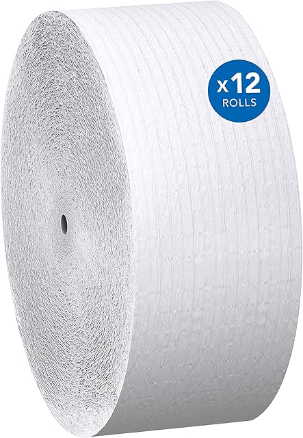 Scott® Coreless High-Capacity Jumbo Roll Toilet Paper, Bulk (07005), 1-Ply, White (2,300'/Roll, 12 Rolls/Case, 27,600'/Case)