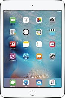 Apple iPad Mini 4, 128GB, Silver - WiFi + Cellular (Renewed)