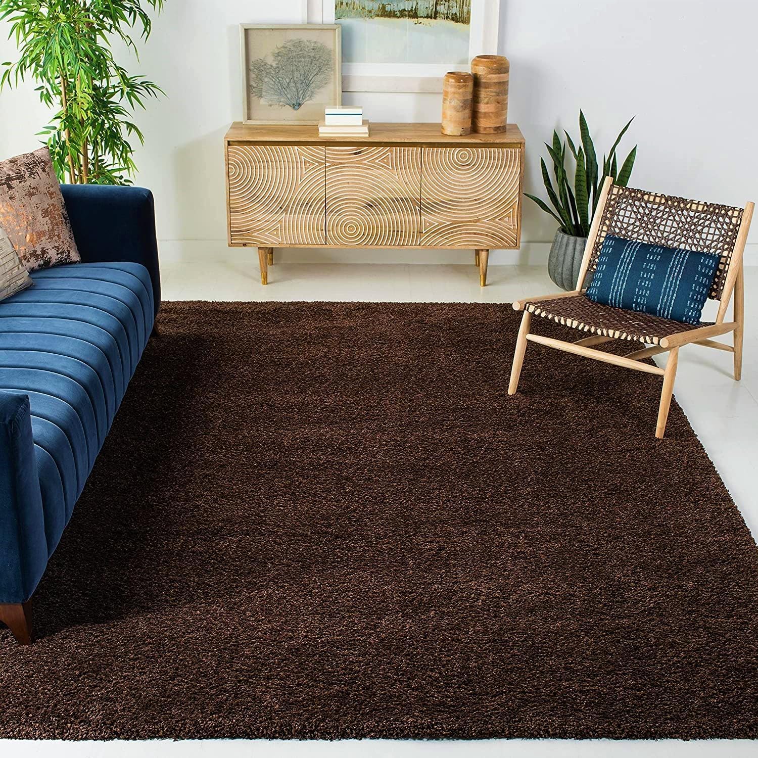 KLIMAX Plain Rug for Home and Office | Soft Microfiber Carpet for Living Room, Bedroom, Hall | Durable & Comfortable Floor Mat_Brown_4' x 6' (Rectangular)-image-5