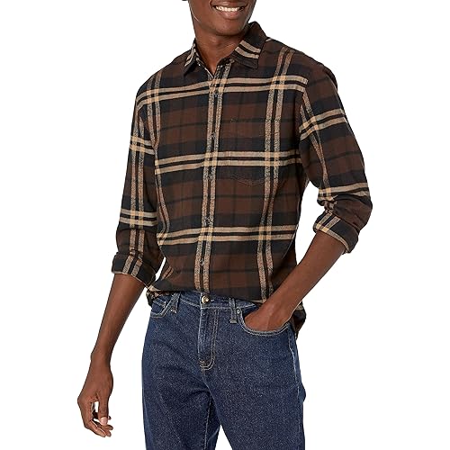 Amazon Essentials Men's Regular-Fit Long-Sleeve Flannel Shirt