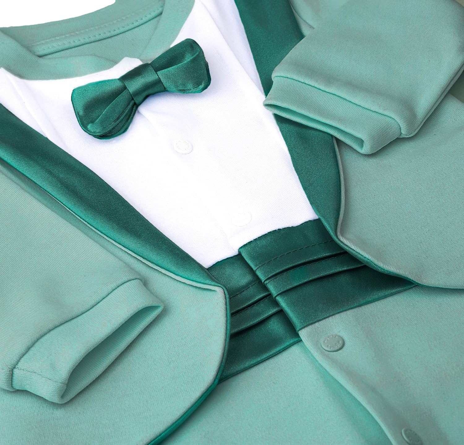 Lilax Baby Boy Gentleman Tuxedo Footie Christmas Holiday Outfit with Bow Tie