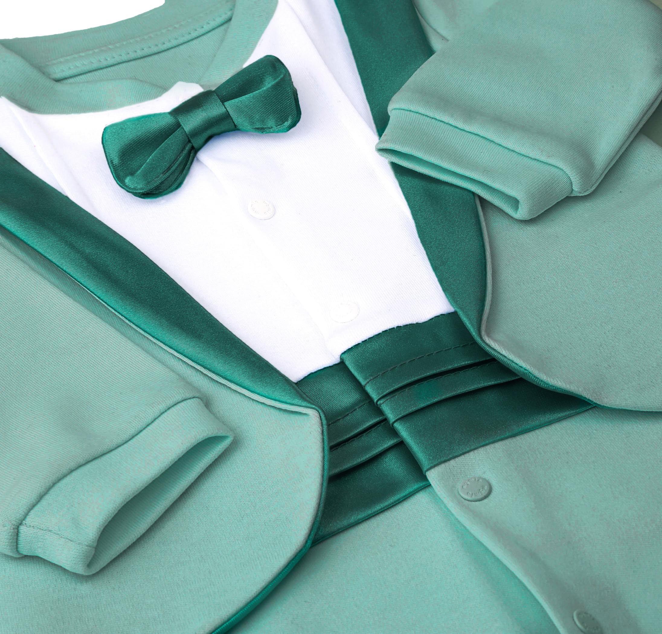 Lilax Baby Boy Gentleman Tuxedo Footie Christmas Holiday Outfit with Bow Tie