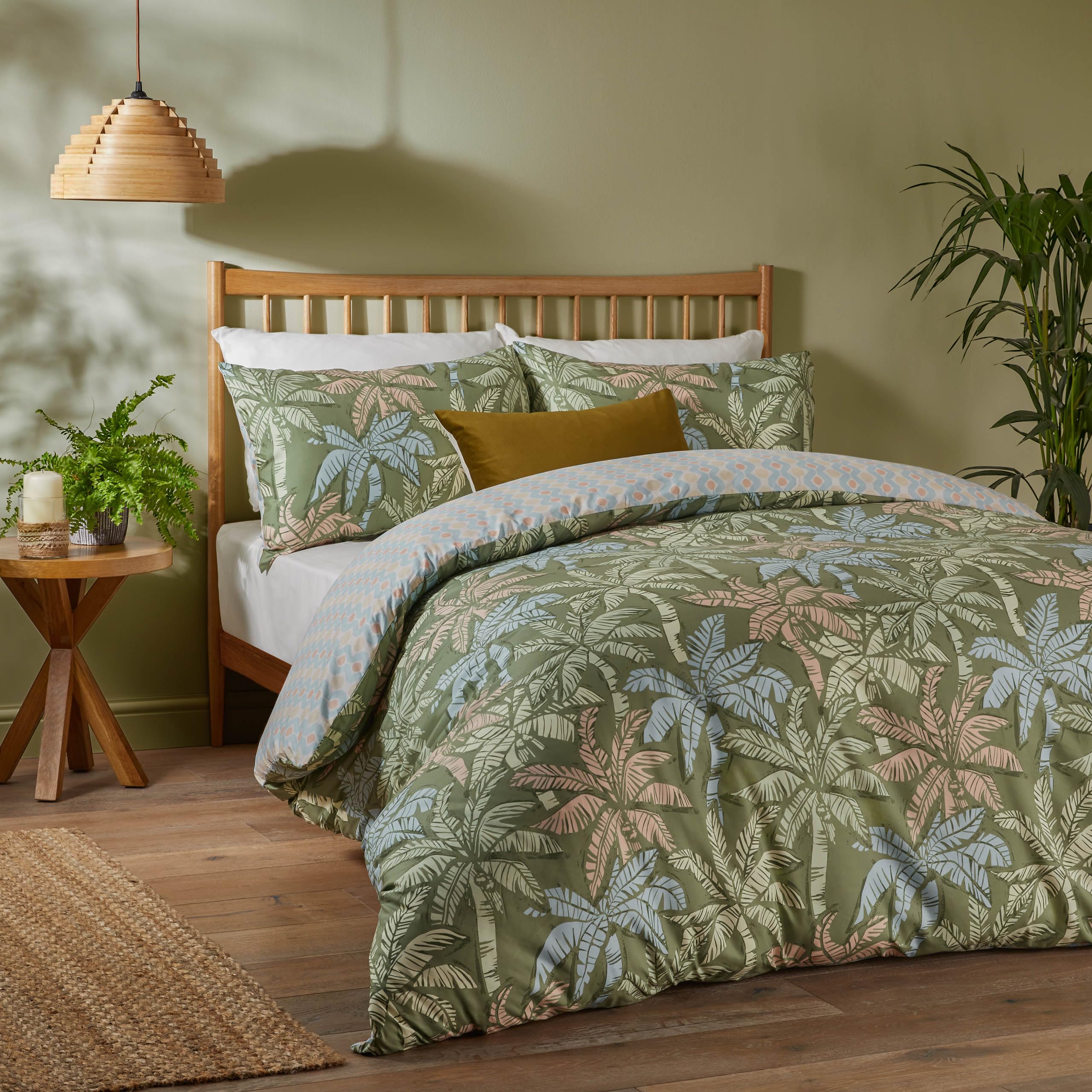 Duvet Day Kentia Printed Soft Touch Duvet Cover Set - Single - Green