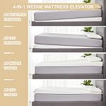 Lazyzizi Wedge Mattress Elevator 5-Inch Inclined Mattress Topper for Acid Reflux, GERD, Neck & Back Pain, Snoring, Under Bed Wedge Mattress with Washable Cover & Non-Slip Bottom for Bedroom, Twin