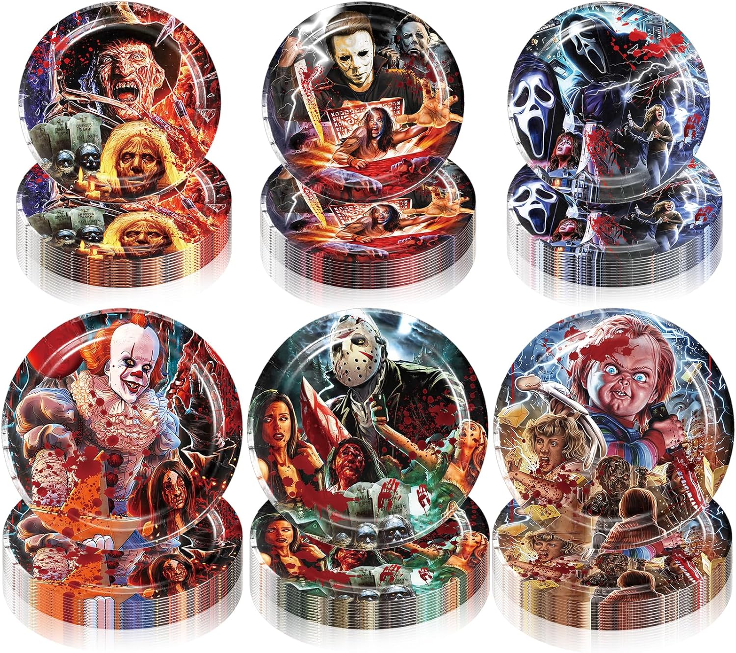 ANYMONYPF 60 Pcs Horror Movie Birthday Party Supplies