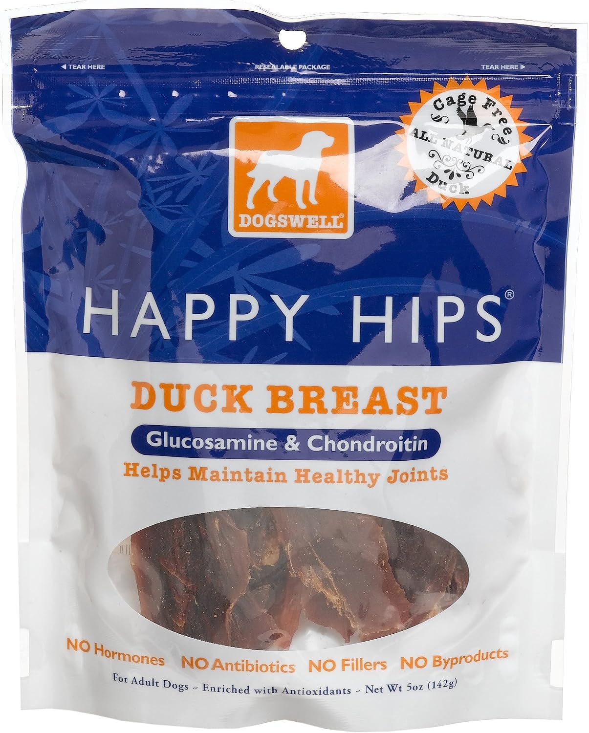 Dogswell Happy Hips For Dogs, Duck Breast, 5-Ounce Pouches (Pack Of 6)