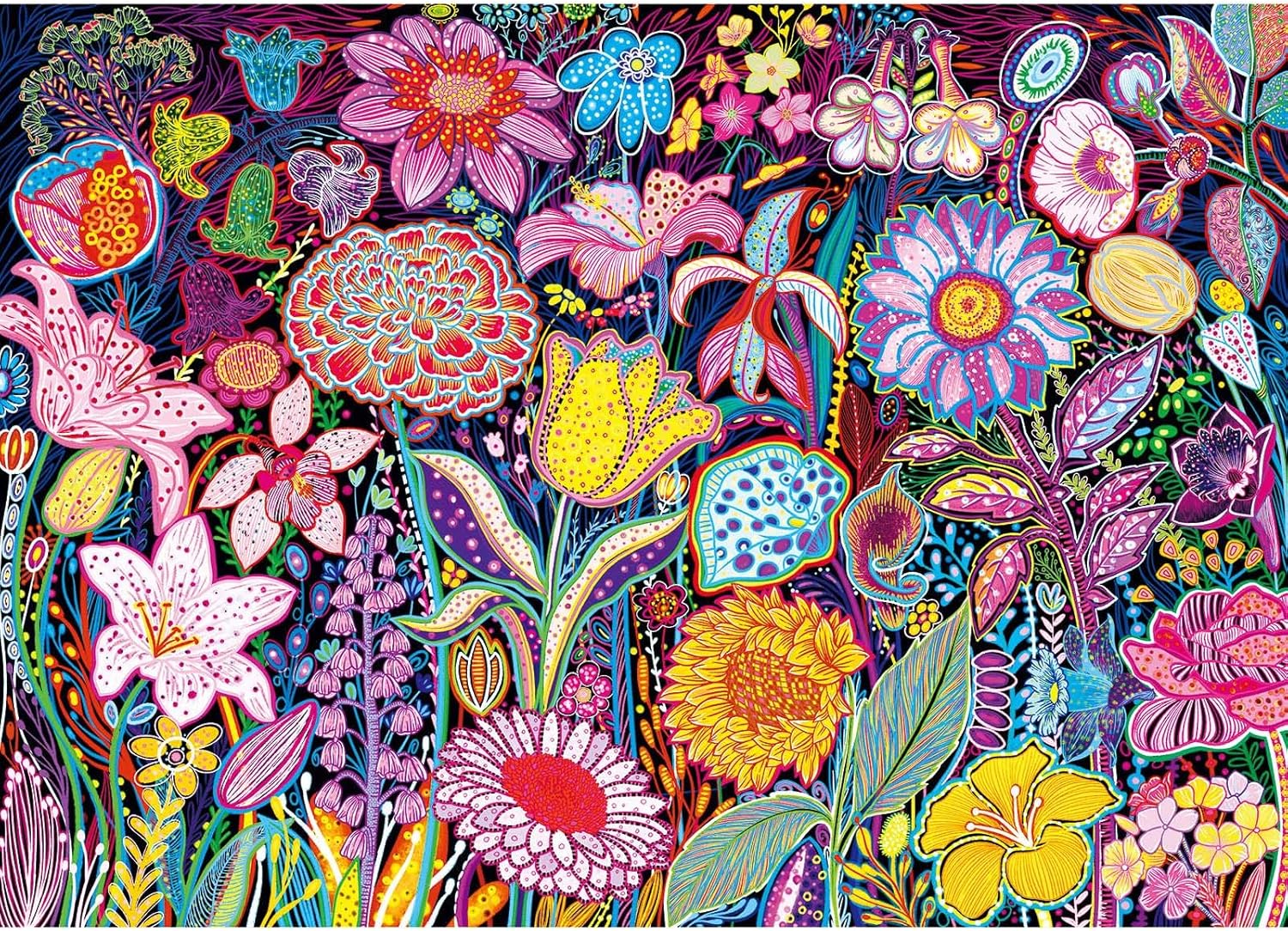 Puzzles for Adults 1000 Pieces, Artistic Blooms Jigsaw Puzzles, Fun and Relaxing Challenging Puzzle, Floral Flower Puzzles, Interlock Perfectly No Dust, Gifts for Easter Earth Day