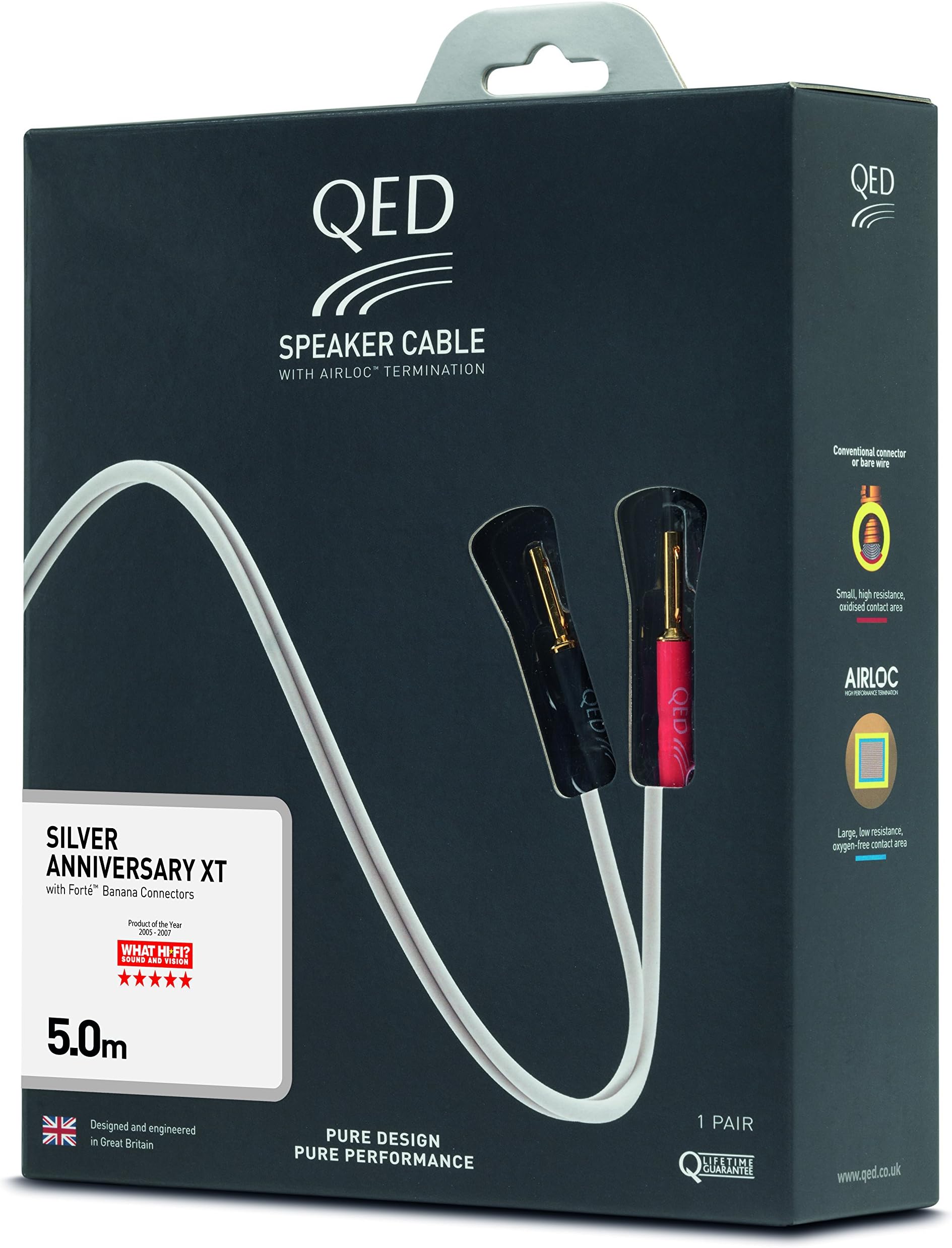 QED SAXT Pre-Terminated Speaker Cable – 5m Pair
