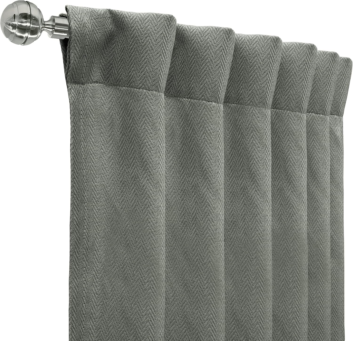 Room Darkening Dual Header Curtain Panel 52 x 95 in Charcoal