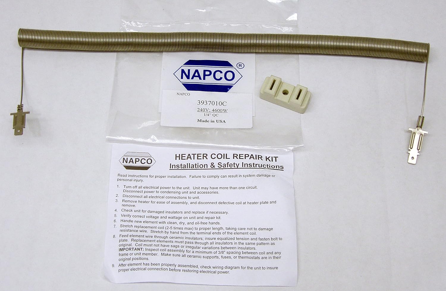 Napco Dryer Heating Element Heater Coil ReString for
