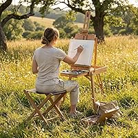 Vista 2 de Bare Decor Davie Taburete plegable de teca y cuero, 18 pulgadas, color marrón