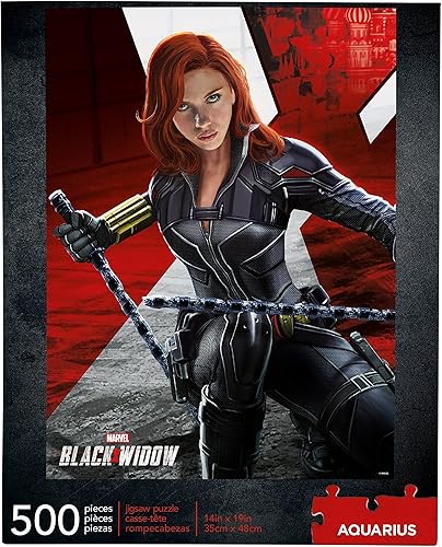 AQUARIUS Marvel Black Widow Movie (rompecabezas de 500 piezas), sin reflejos, ajuste de precisión, prácticamente sin polvo, mercancía y