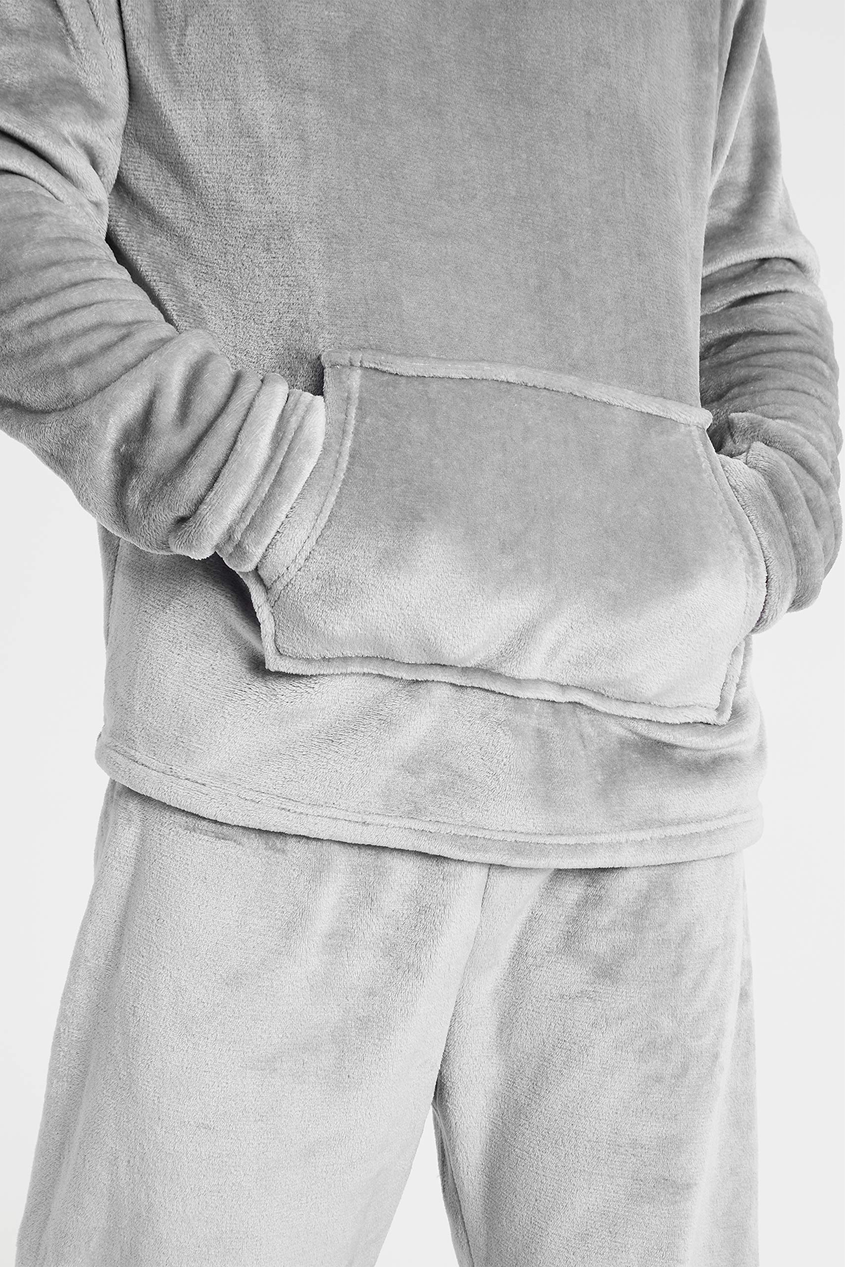 CityComfort Pyjama Homme, Ensemble De Pyjamas en Polaire Douce avec Pantalon Taille Élastique Et Pull à Capuche en Pilou Chaud, Idée Cadeau Ado ou Adulte