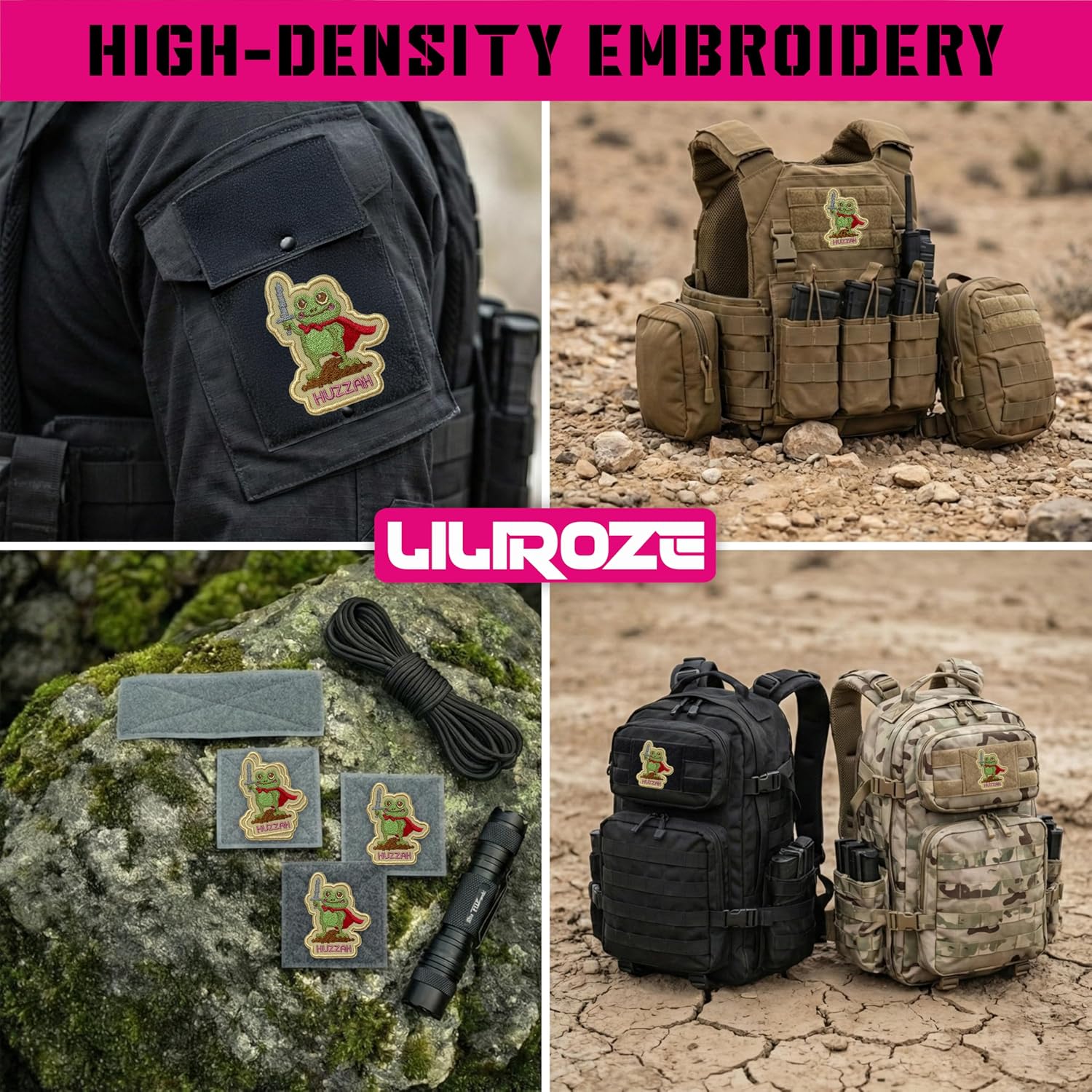 Huzzah Military Style Tactical Patch 3 Inches Funny Frog Knight Meme, Medieval Sarcasm, Funny Medieval Embroidered Patches with Hook and Loop for Backpack, Dog Harness Morale Patch Gifts for Mom Dad image 3