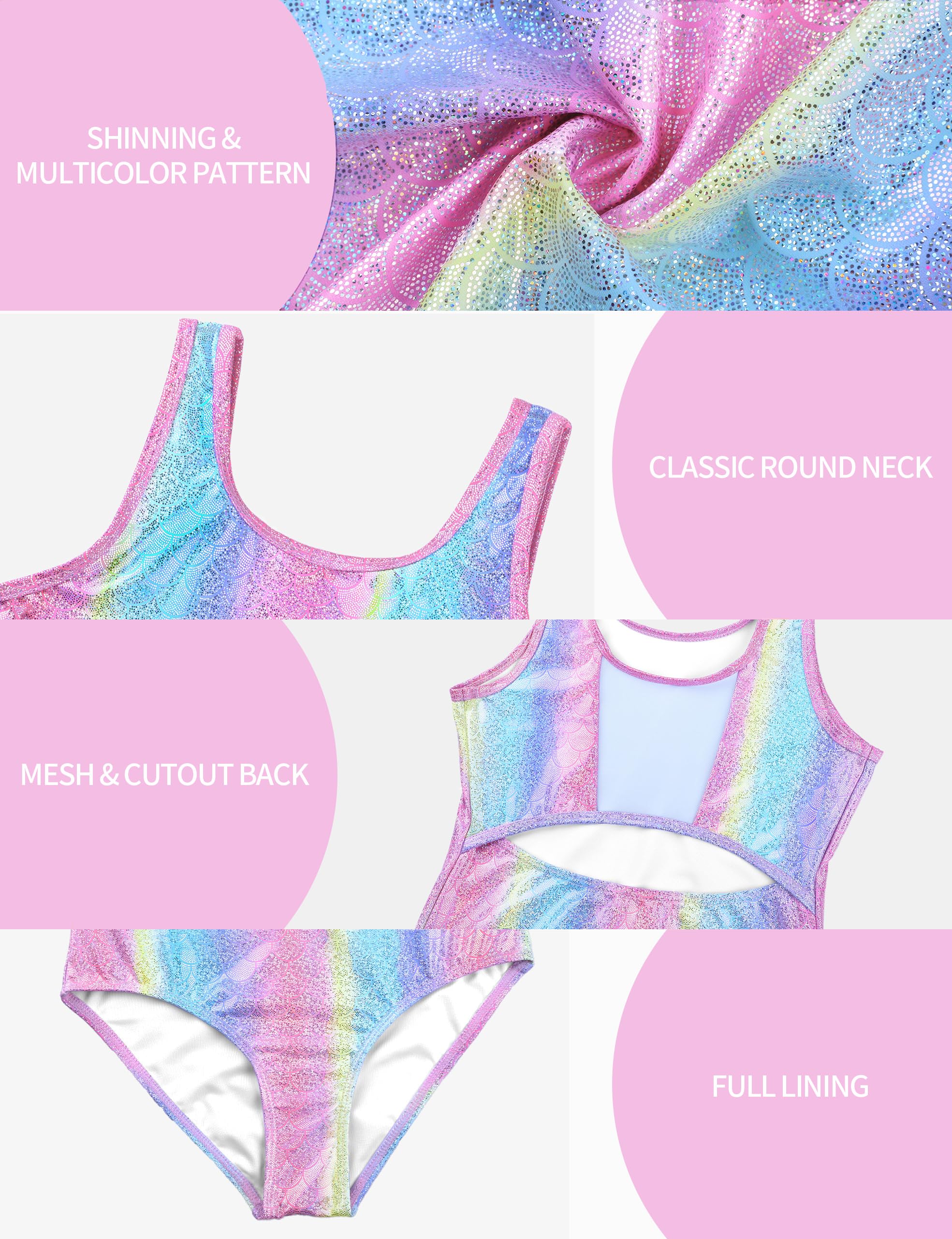 beautyin Leotardos de gimnasia para niñas, unitardos de baile, ropa deportiva con pantalones cortos