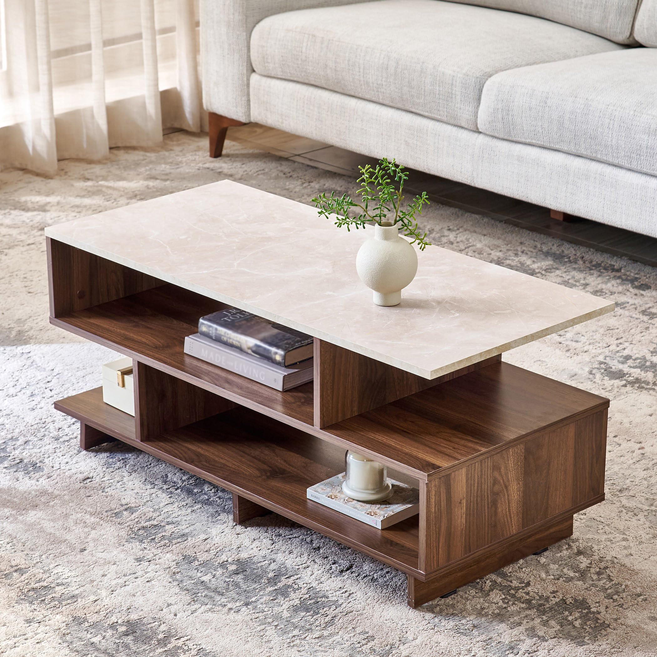 Home Centre | Addison | Center Table | Coffee Table | Engineered Wood | Brown | 1 Year Warranty-image-47