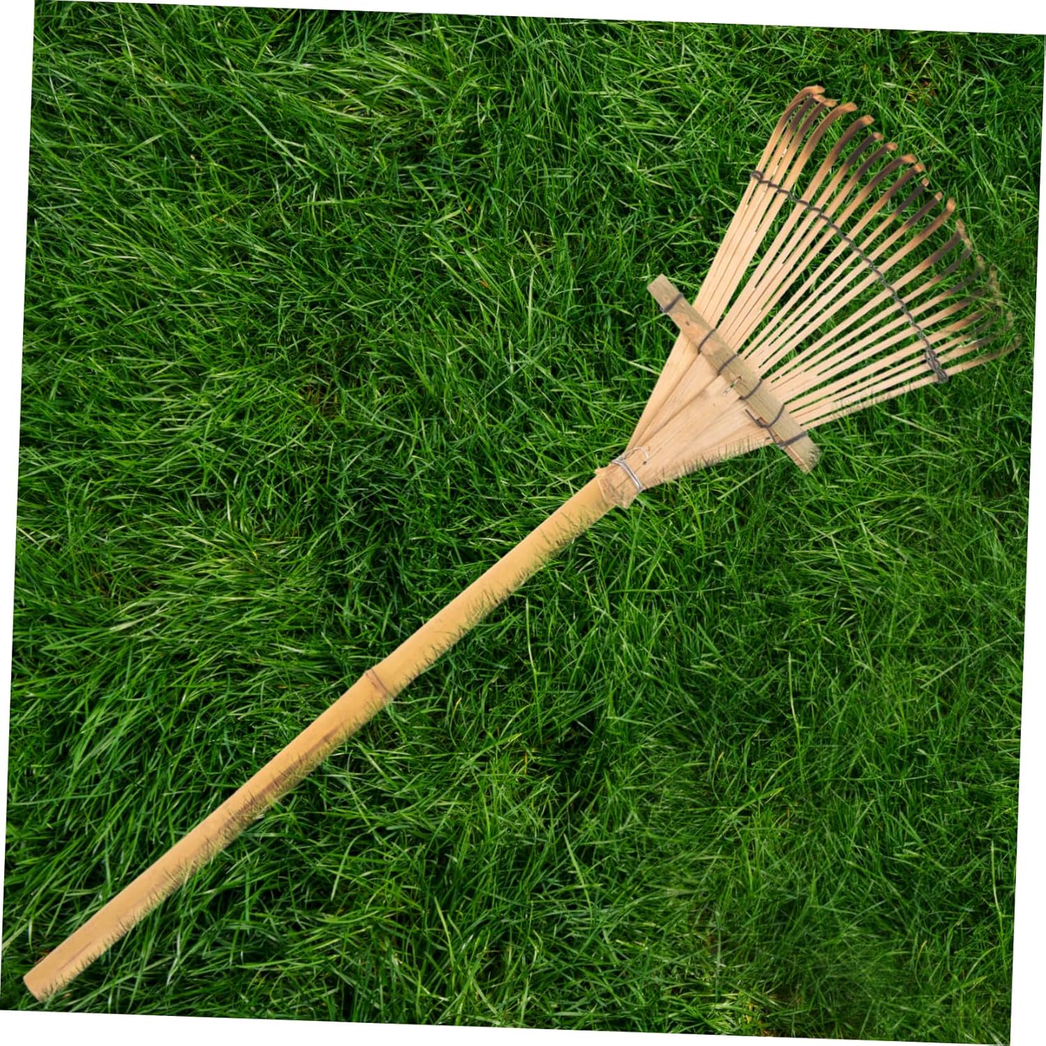 Luxshiny Garden Rake with Handle Lightweight Hand Rake for Soil Spreading Weeding and Leaf Raking Portable for Gardening Planting and Flower Beds