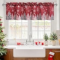 Vista 25 de JIUZHEN Cortinas de cenefa para ventana de cocina, cenefas para ventana de sala de estar/sótano, cortinas de ventana de baño, aislamiento térmico