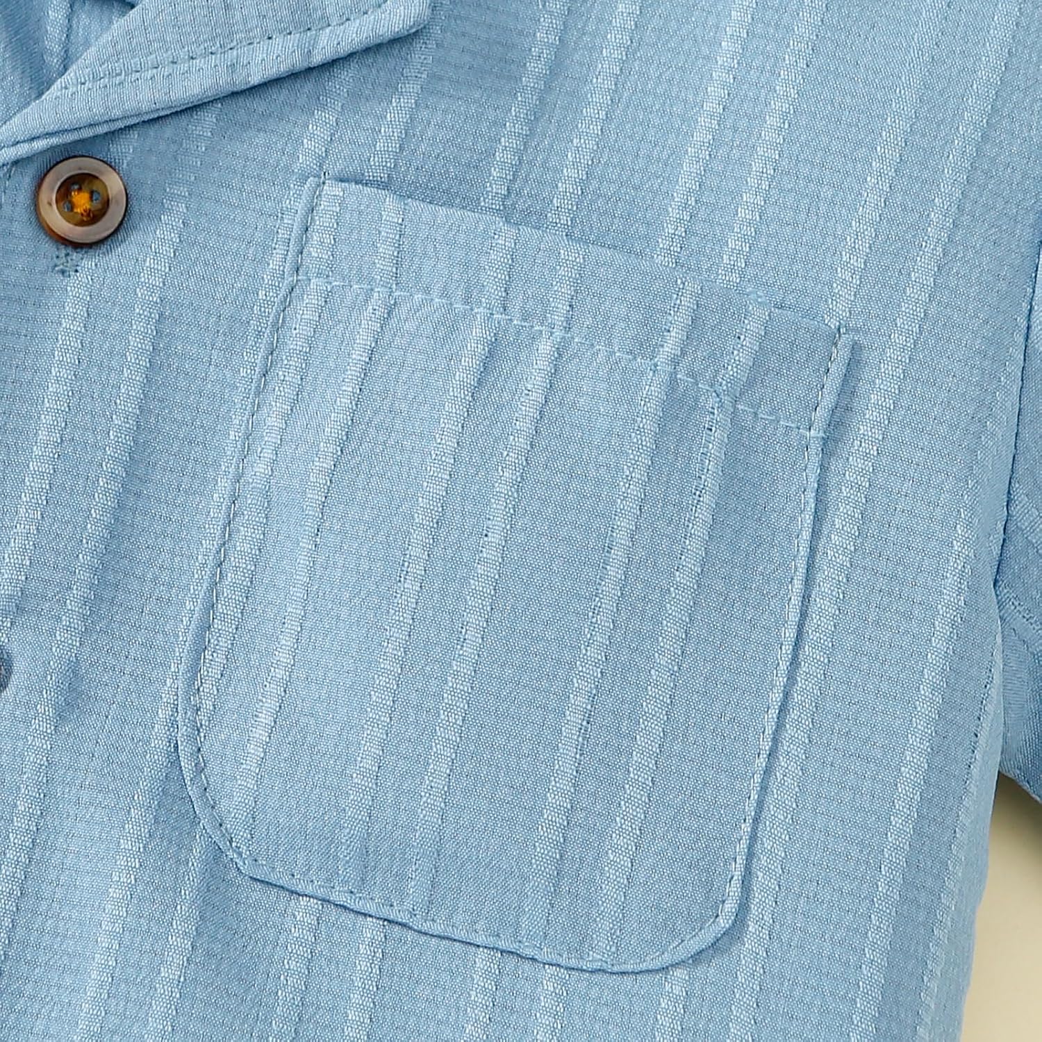 Kid Toddler Boy Clothes Short Sleeve Button-Down Shirt+Shorts+White Vest Summer Clothing Set 2-12 Years - Image 7