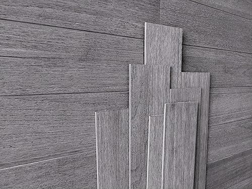 Miniatura 19 de COLAMO 10 tablones de madera de pino real de mezcla gris, para pegar en paneles de madera para pared, tablones de pared autoadhesivos para sala