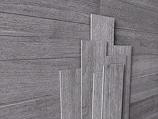 COLAMO 10pack Dark Grey Peel and Stick Real Wood Planks for Wall, Stick On Natural Wood Backsplash Paneling for RV,Living Room,Bed Room,Fireplace,Adhesive Accent Wall Shiplap Wooden Panels(12.4sqft)