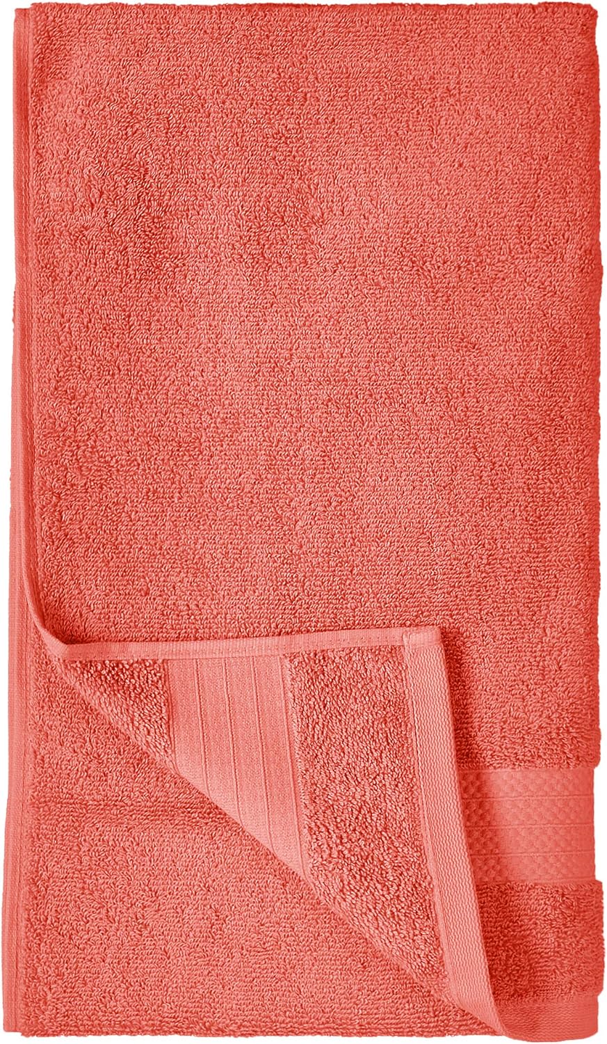 Amazon Basics Performance Bath Towels, Set of 2, Coral Pink