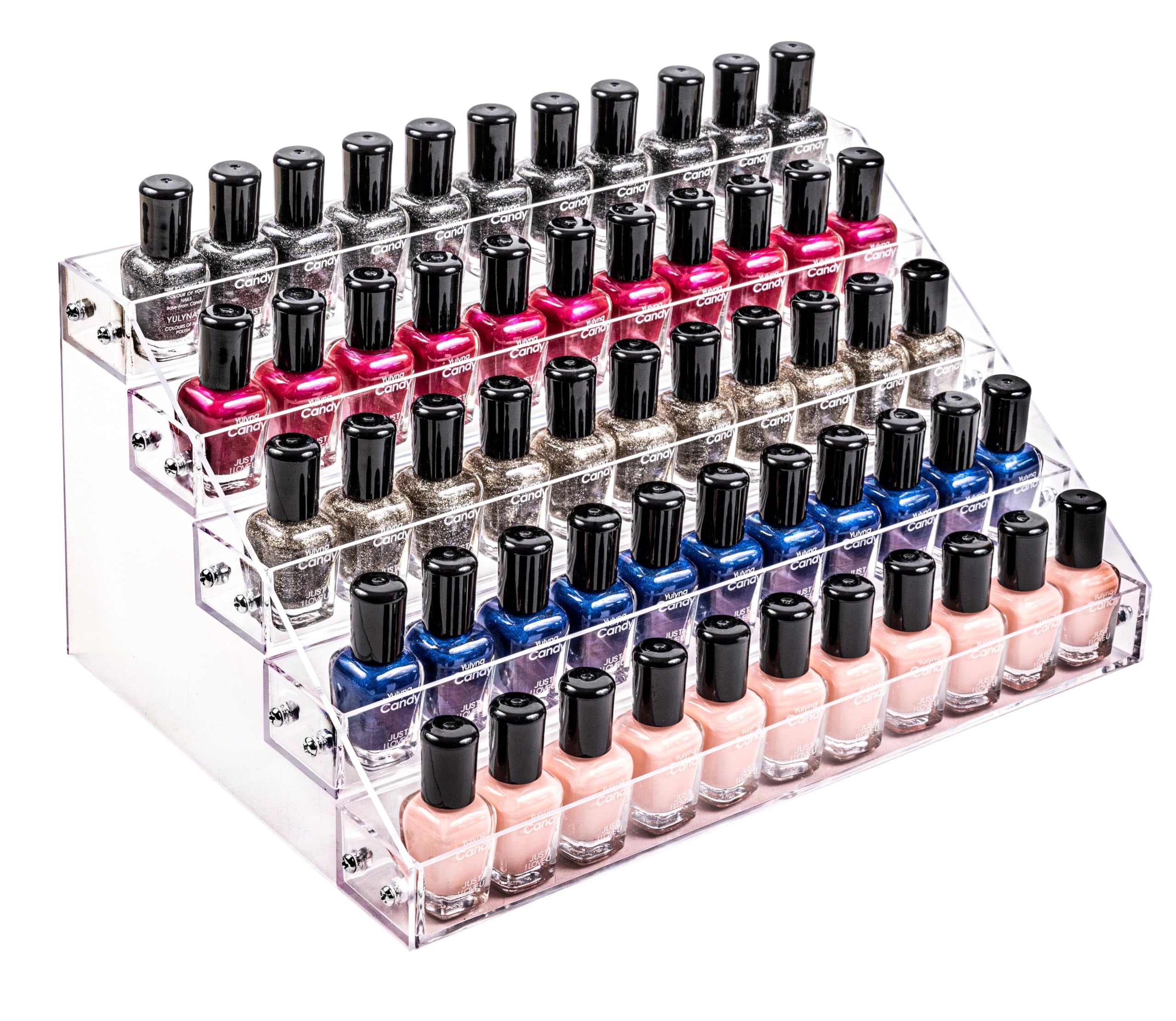Kingtaily Nail Polish Organizer, 5 Layers Acrylic Display Rack, Cosmetics Storage, Unisex