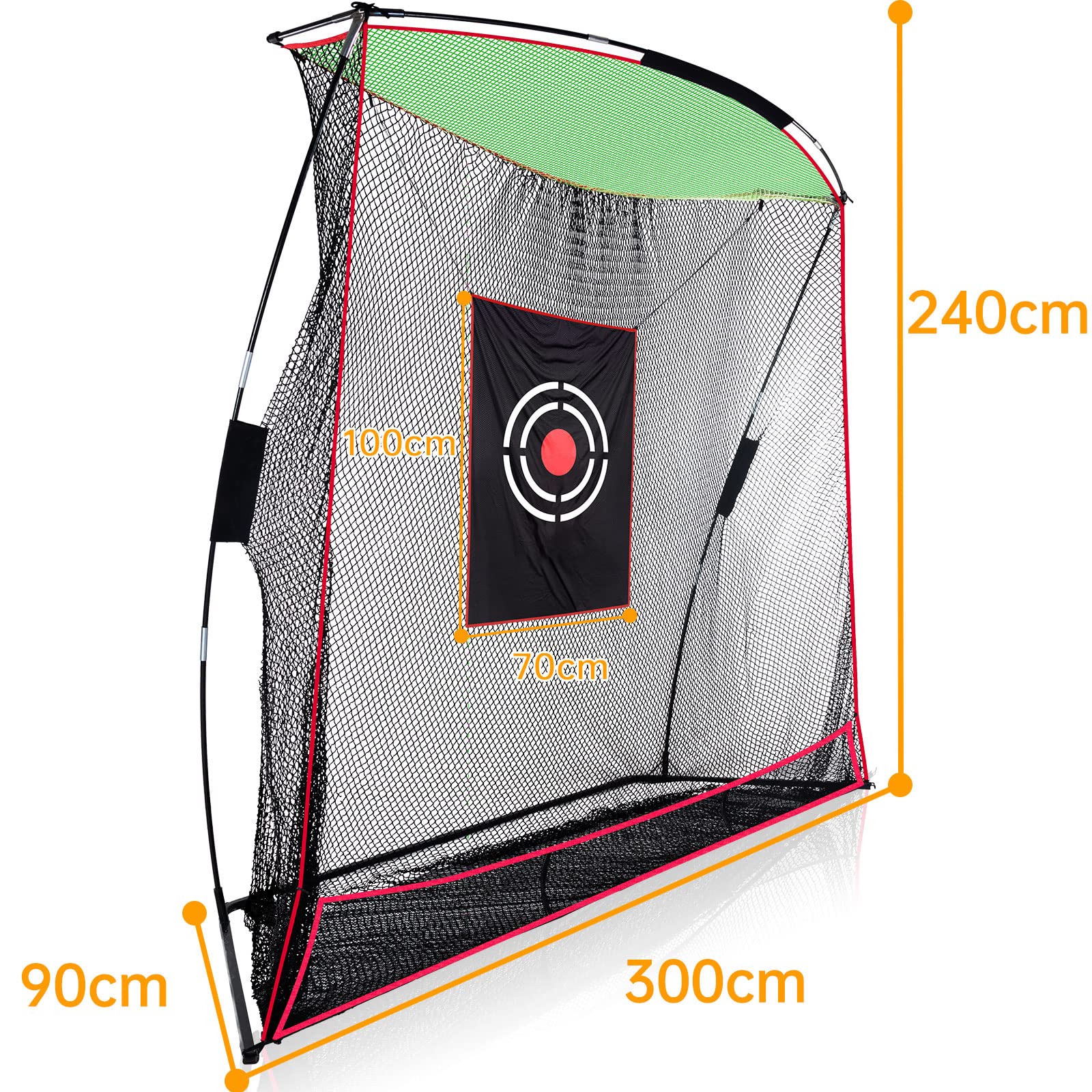 Kapler Red de golf de 3 x 0,9 x 2,4 m, red de golf de alta calidad, red de golf, red de golf para interiores y exteriores, red de práctica de golf, instalación rápida, con bolsa de transporte y tela de objetivo