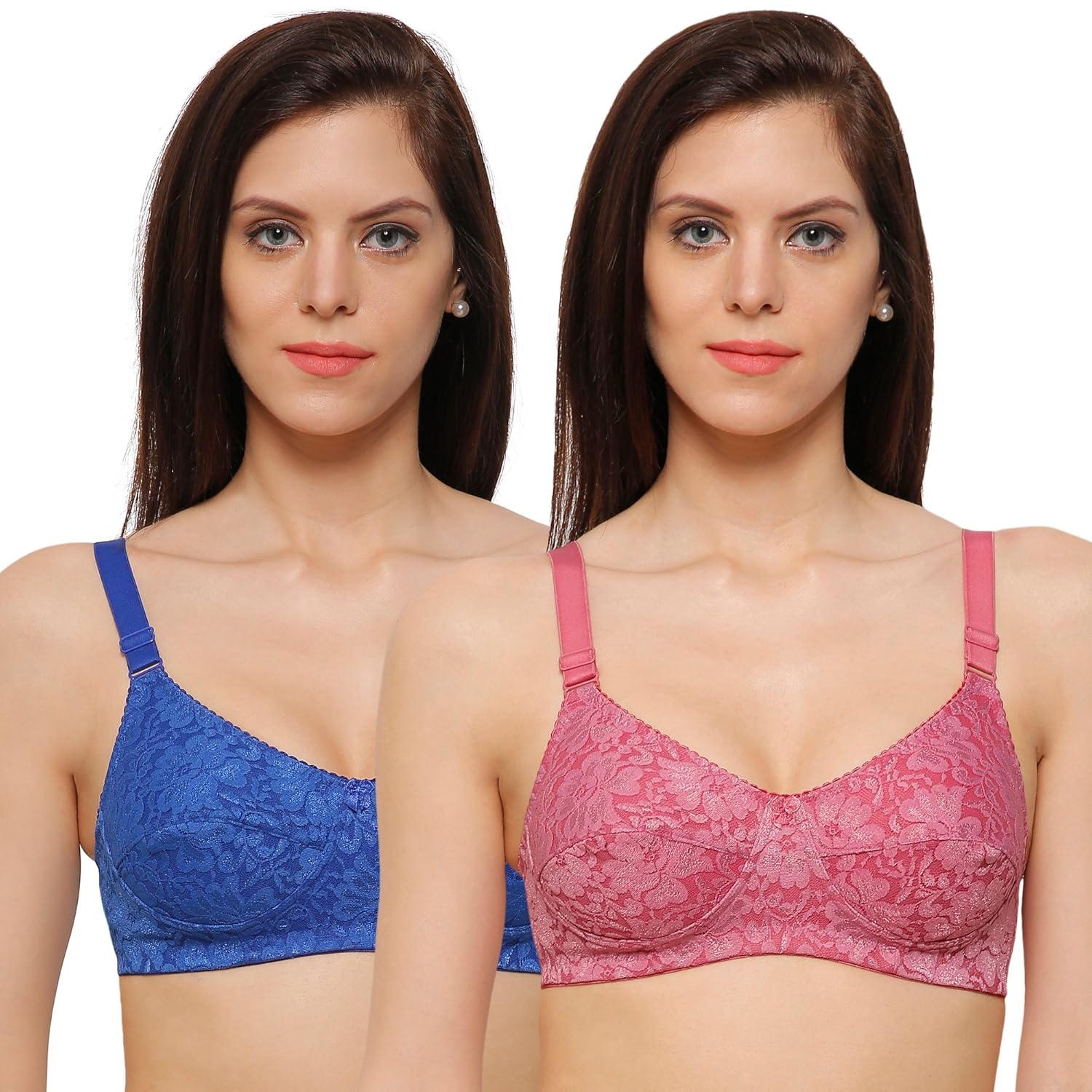 INKURV Bra Set for Women| Full coverage bra for heavy breasts. Non-padded Anti Sagging Breast Uplift Bra | combo of 2 INKURV Bra Set for Women| Full coverage bra for heavy breasts. Non-padded Anti Sagging Breast Uplift Bra | combo of 2