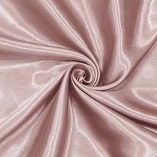Homiest Rose Gold Satin Fabric by The Yard, 1 Yard x 58 Inch Charmeuse Satin Fabric Silky & Shiny Cloth Fabric, Smooth Bridal Satin Fabric for Wedding Dress, Clothing Making, DIY Crafts, Sewing