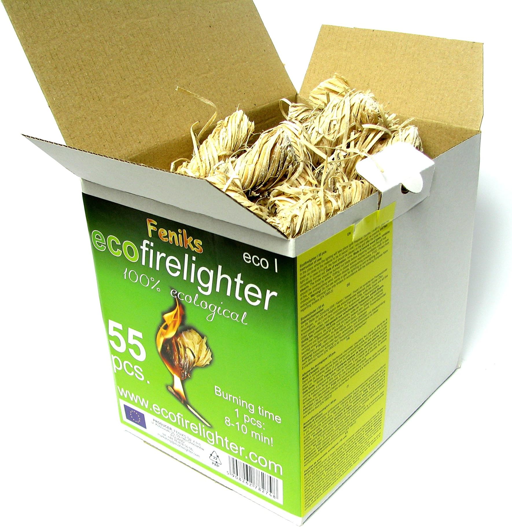 Feniks Ecofirelighter 55pcs. in The Box, for Fireplace, Stoves, Barbecues and Campfires (0,5 kg (55 pcs)