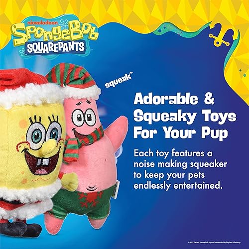 Miniatura 9 de SpongeBob SquarePants for Pets Juguetes de peluche para perros con chirriante  Juguetes para perros para fanáticos de Bob Esponja  Juguetes
