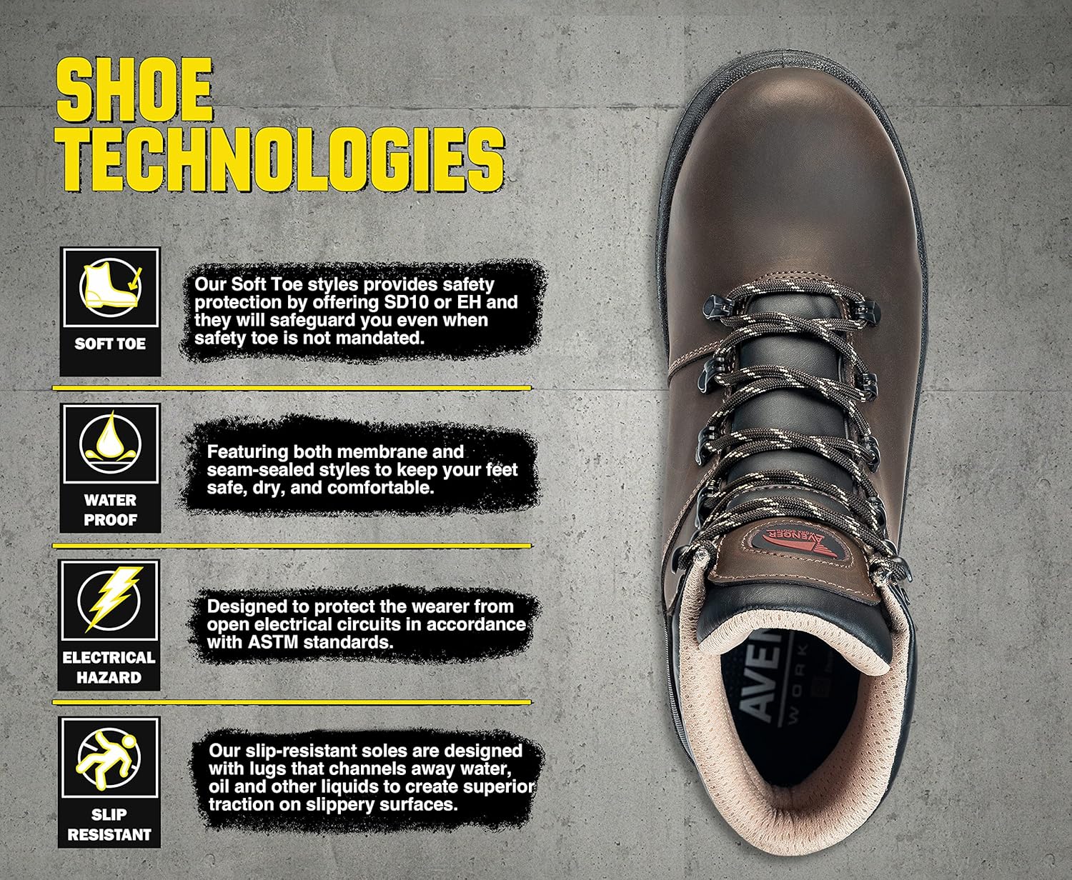 Avenger Work Boots Men's Above Ankle Construction Boot - Image 3