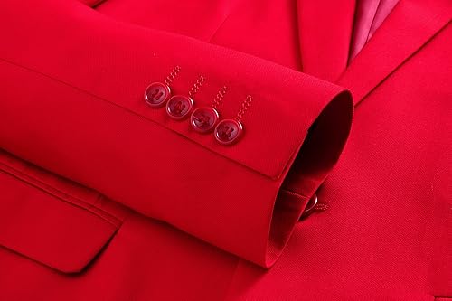 Miniatura 5 de MOGU Traje ajustado de 2 piezas para hombre, para baile de graduación, negocios, boda, baile (chaqueta de traje + pantalones)