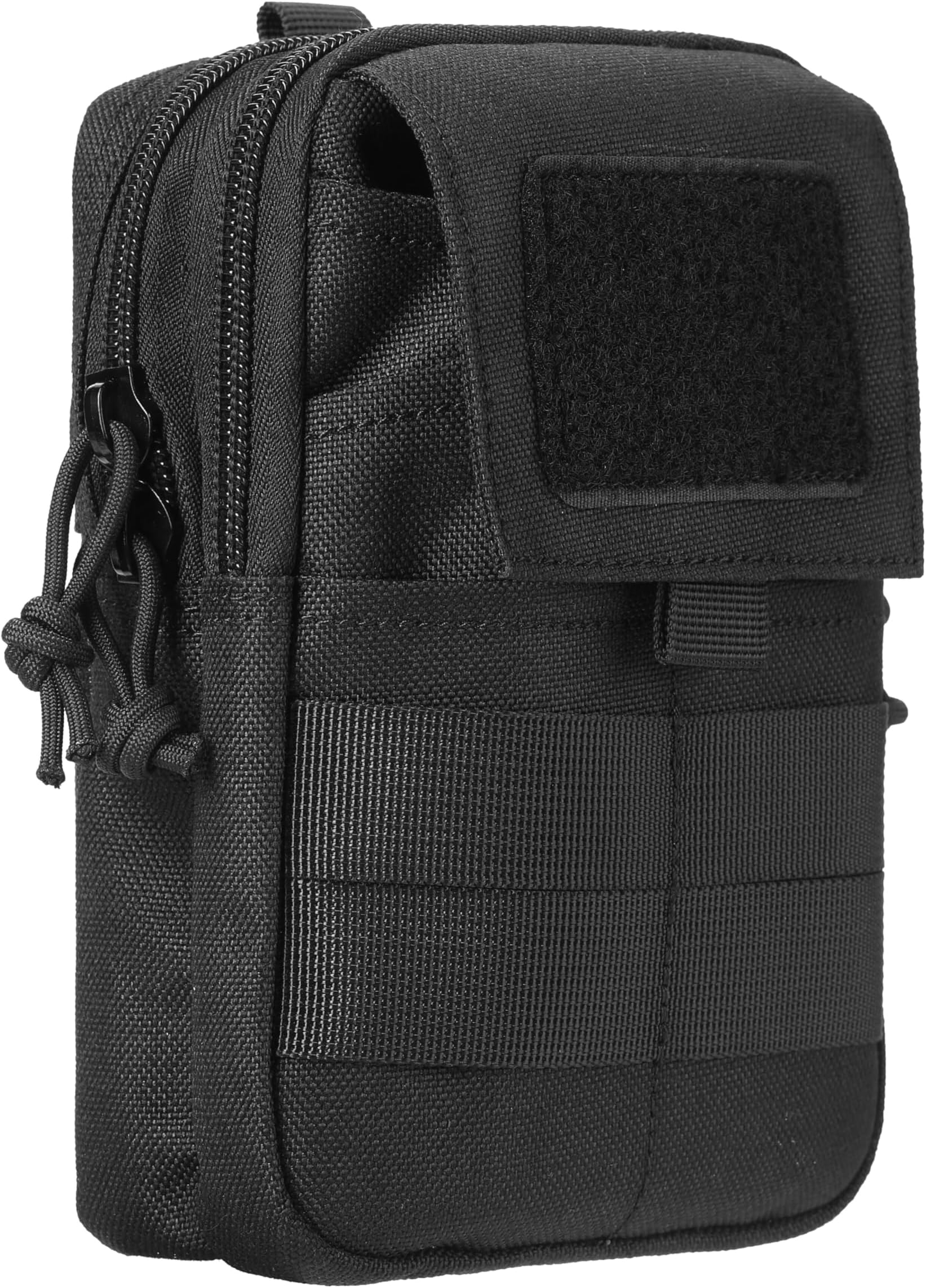 Multipurpose Tactical Molle Mobile Phone Belt Pouch EDC Gadget Slim Utility Waist Bag with Cellphone Holster Large Black