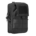 LefRight Multipurpose Tactical Molle Mobile Phone Belt Pouch EDC Gadget Slim Utility Waist Bag with Cellphone Holster Large Black