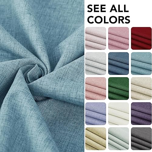 Miniatura 5 de Deconovo - Cortinas opacas 100% de lino sintético con ojales, cortinas para dormitorio y 2 paneles