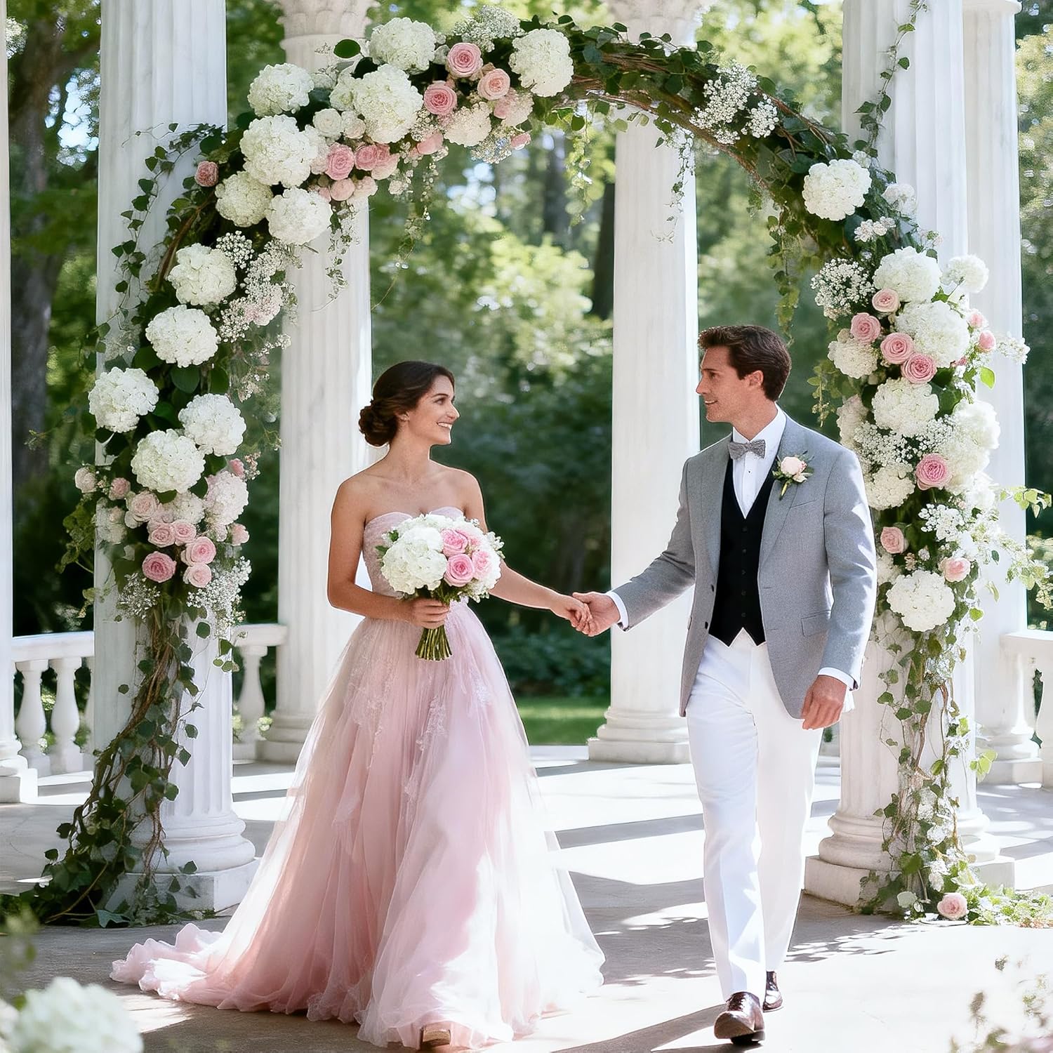 AVIVIHO 65pcs Fake Flowers White Hydrangea Artificial Flowers Bulk (Not Squished, No Steaming Need) Ivory Silk Flowers with Stems for Wedding Decor,Home,Baby Shower,Table Centerpieces Decoration - Image 2