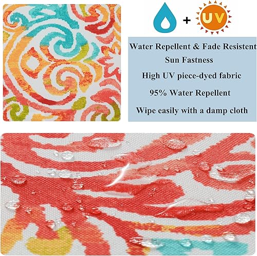 Miniatura 4 de FUNHOME Cojines para sillas de patio de 18.5 x 18.5 x 2.5 pulgadas, cojines de asiento impermeables para muebles de patio, paquete de 2,